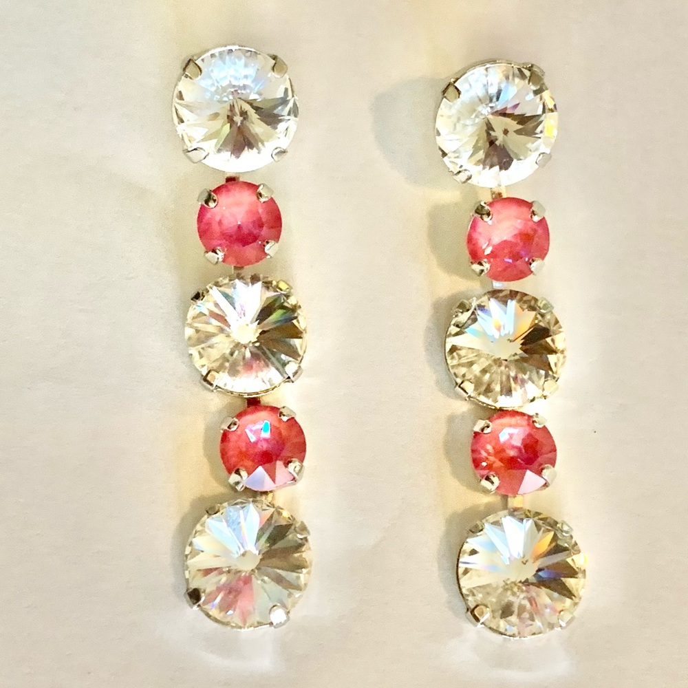 Lotus Pink DeLite & Crystal Earrings